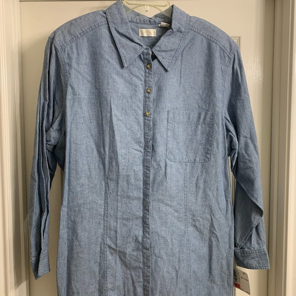 Elisabeth by Liz Claiborne Women's Long Sleeve Denim Shirt, Size 22, NWT